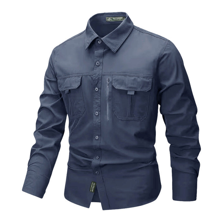 Herren  robustes Trekkinghemd mit verstärkten Brusttaschen und atmungsaktivem Material Drune