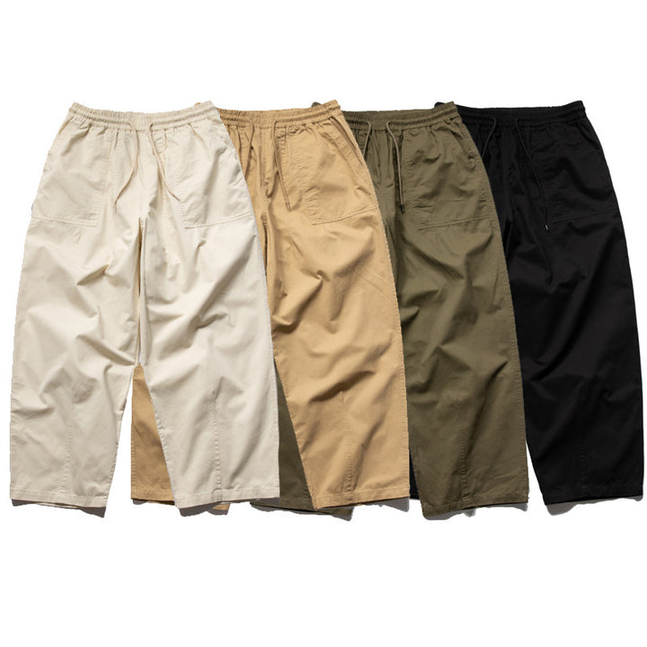 Herren Weite Relaxed-Cargo-Hose mit elastischem Tunnelzugbund und aufgesetzten Beuteltaschen Drune