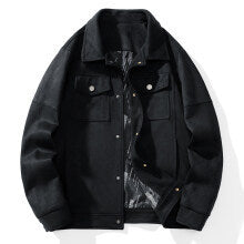 Herren Overshirt aus Kunstleder mit Hemdkragen und Pattentaschen Drune