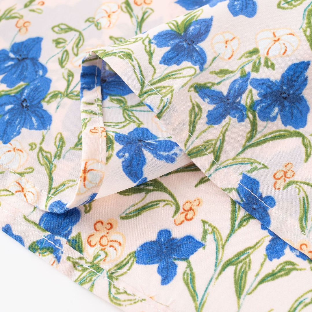 Damen Sommerliches Kleid mit verstellbaren Spaghettiträgern und floralem Design Drune