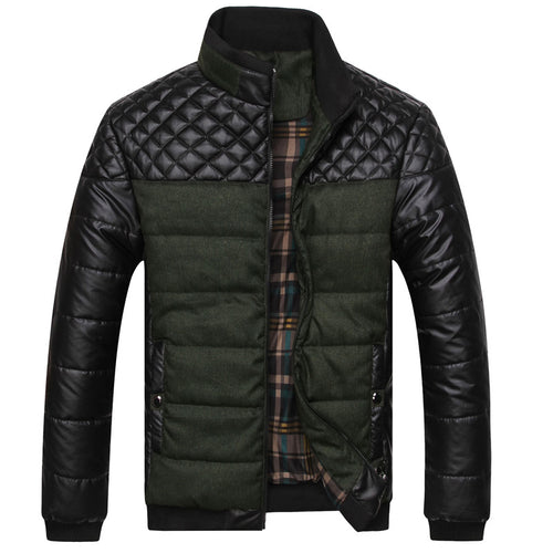 Herren Steppjacke im Materialmix mit wattierter Füllung und Stehkragen Drune