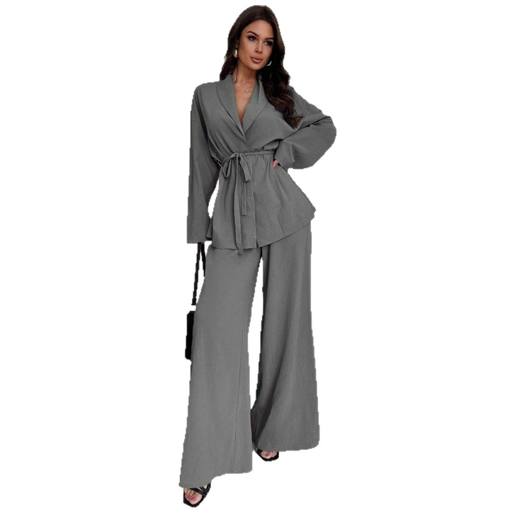 Damen lässige Oversized Blazerjacke mit Gürtel Drune