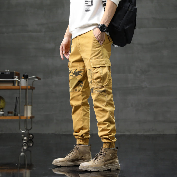 Herren Cargo-Jogginghose mit Camouflage-Knieeinsatz & elastischen Bündchen Drune