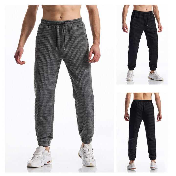 Herren Strukturierte Waffel-Jogginghose mit elastischem Bund und schmal zulaufendem Bein Drune