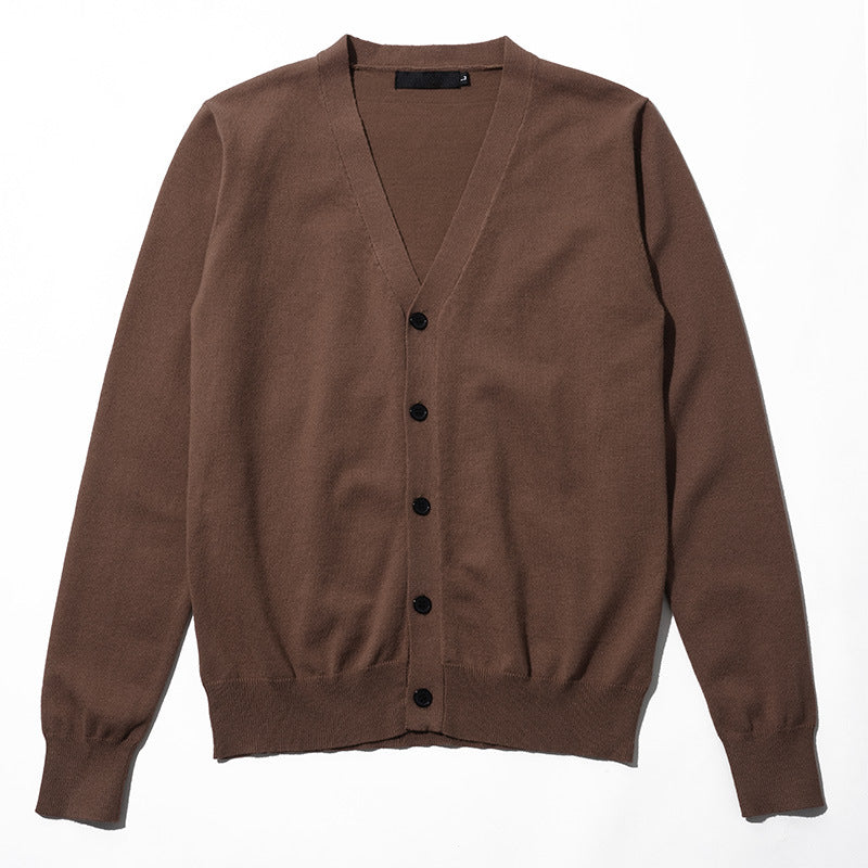 Herren Elegante Strickjacke mit V-Ausschnitt und Knopfverschluss Drune