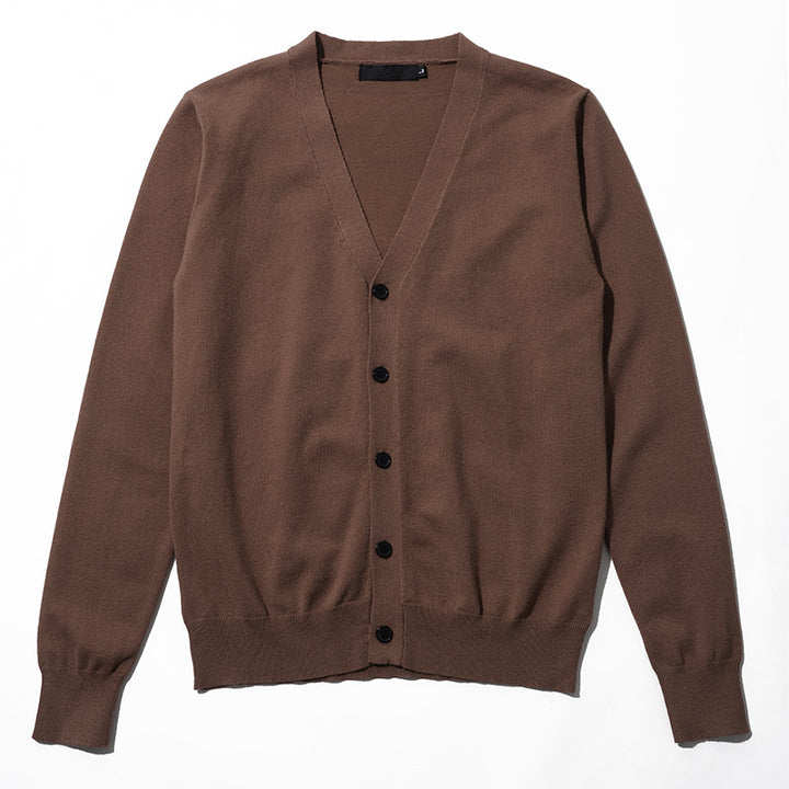 Herren Elegante Strickjacke mit V-Ausschnitt und Knopfverschluss Drune