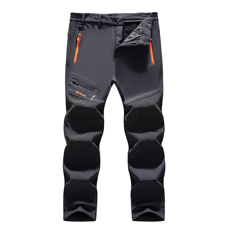 Herren Softshell-Outdoorhose mit verstärkten Kniepatches, elastischem Bund und wasserabweisender Membran Drune