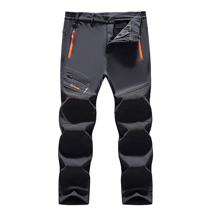 Herren Softshell-Outdoorhose mit verstärkten Kniepatches, elastischem Bund und wasserabweisender Membran Drune