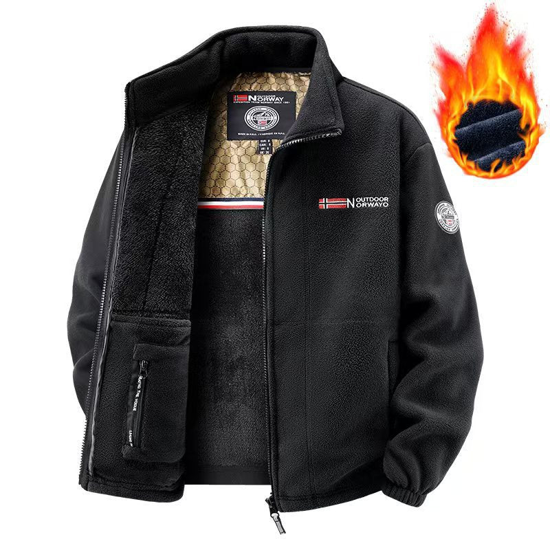Herren Fleecejacke mit Kapuze Drune