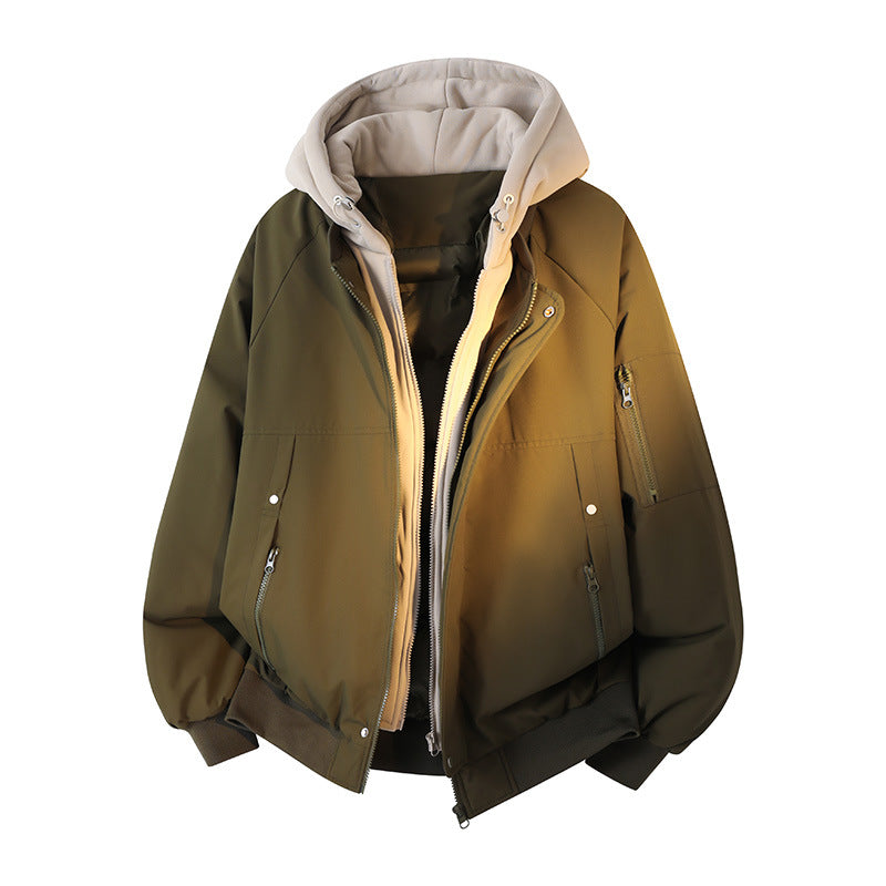 Herren Wasserabweisende Layering-Bomberjacke mit herausnehmbarer Kapuzen-Innenjacke Drune