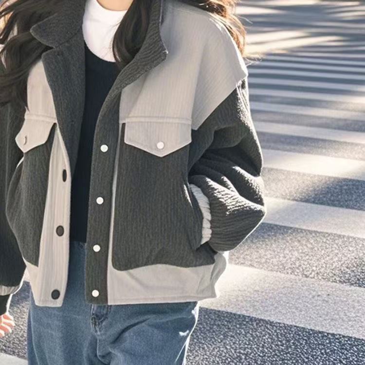 Damen modische, oversized Fleecejacke mit strukturiertem Design Drune