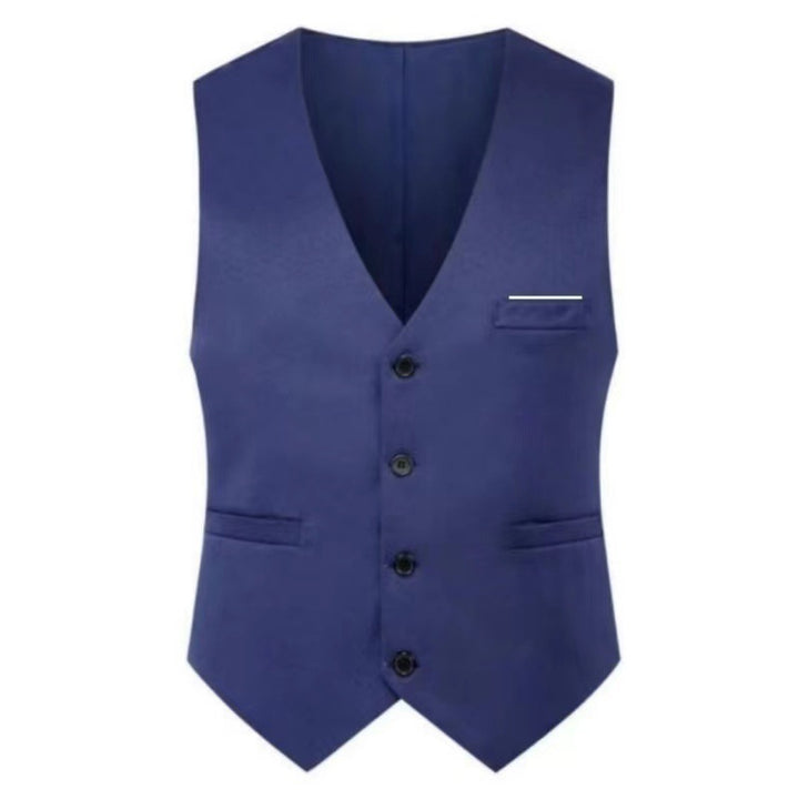 Herren nan elegante Satinweste mit V-Ausschnitt und schmal geschnittene Anzughose Drune