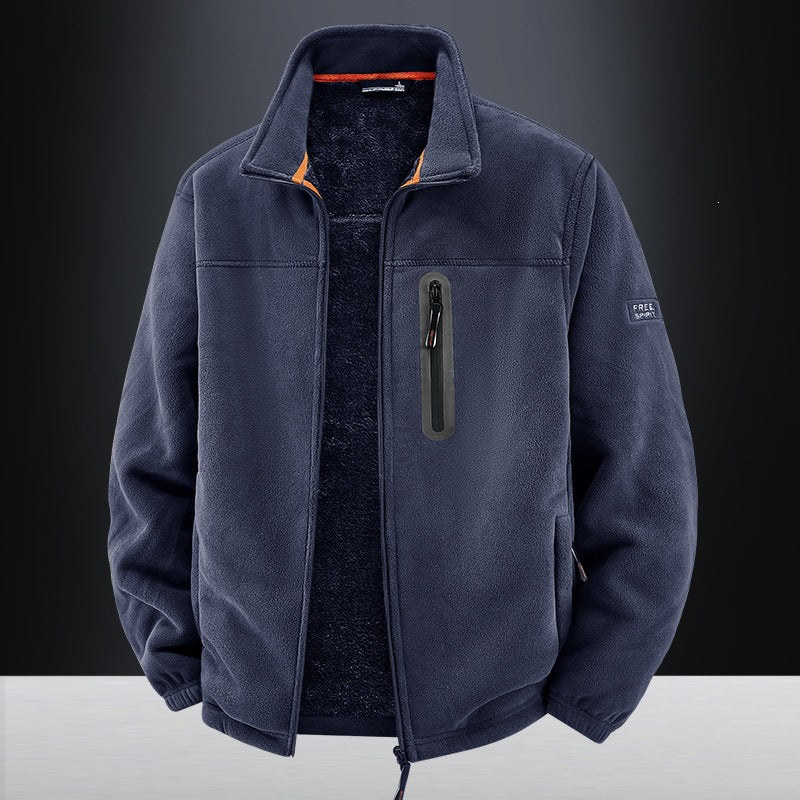 Herren Thermo-Fleece-Outdoorjacke mit Teddy-Innenfutter, Brustreißverschluss & windabweisender Oberfläche Drune