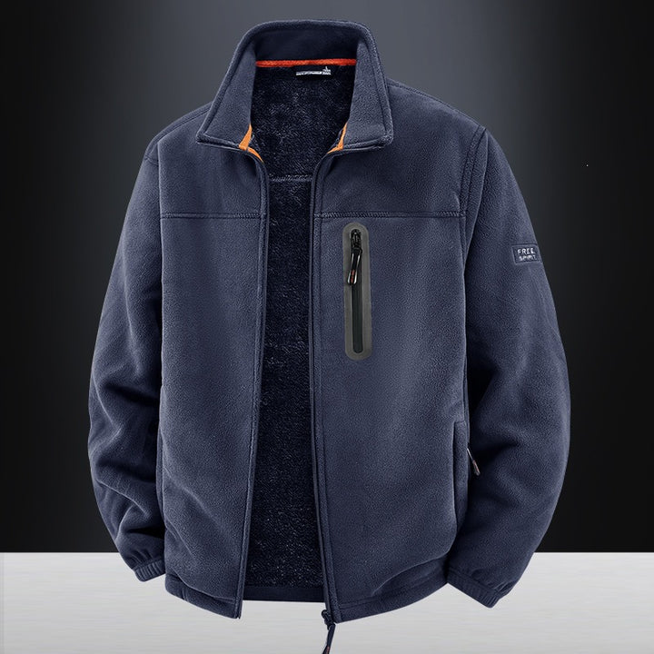 Herren Thermo-Fleece-Outdoorjacke mit Teddy-Innenfutter, Brustreißverschluss & windabweisender Oberfläche Drune
