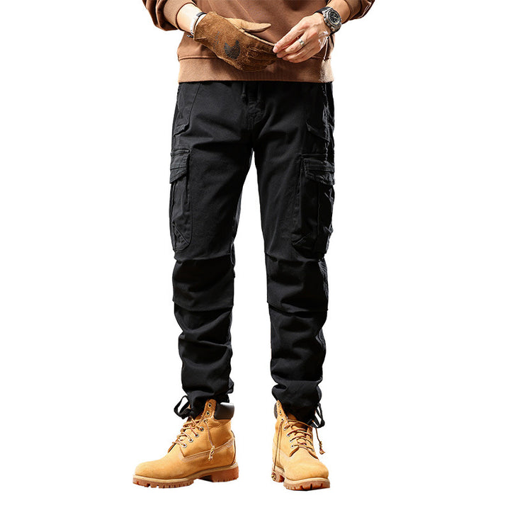 Herren Tactical Cargo-Hose mit Knöchelstulpen und Mehrfachtaschen Drune