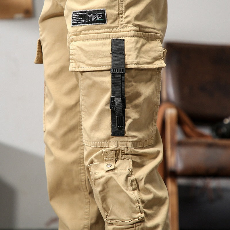 Herren Cargo-Jogginghose mit Multifunktions‑Taschen, verstellbaren Riemen & gerippten Bündchen Drune