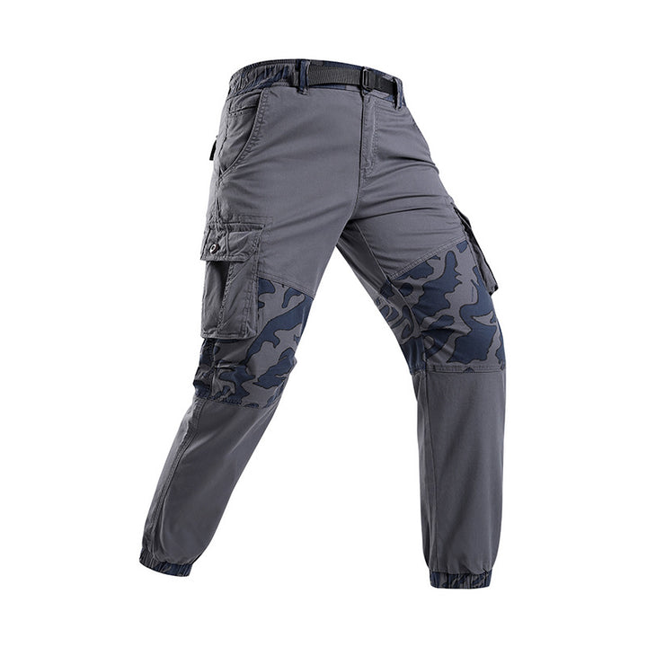Herren Robust‑Tactical Cargohose mit Camouflage‑Kniepaneelen, Elastischem Saum und Utility‑Taschen Drune