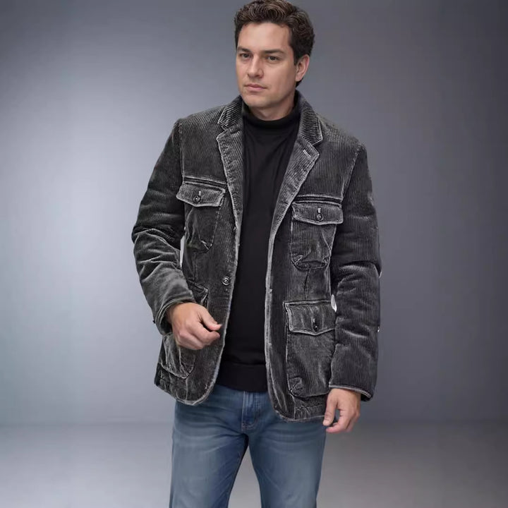 Herren leichte Cordjacke mit praktischen Taschen und modernem Design Drune