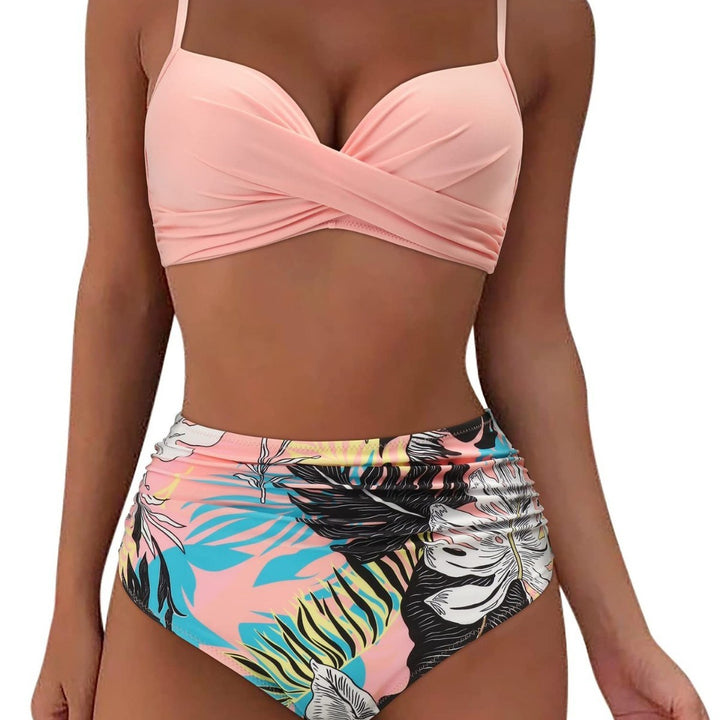 Damen Hochtailliertes Bikini-Set mit Wickel-Design Drune