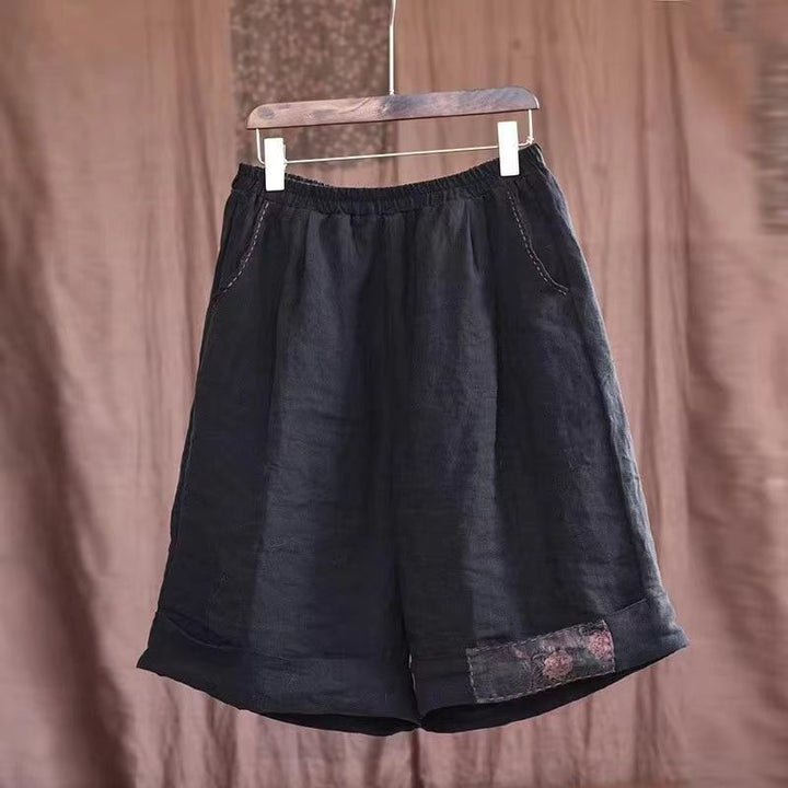 Damen Relaxed Fit Leinen Cargo Shorts mit stilvollen Details Drune