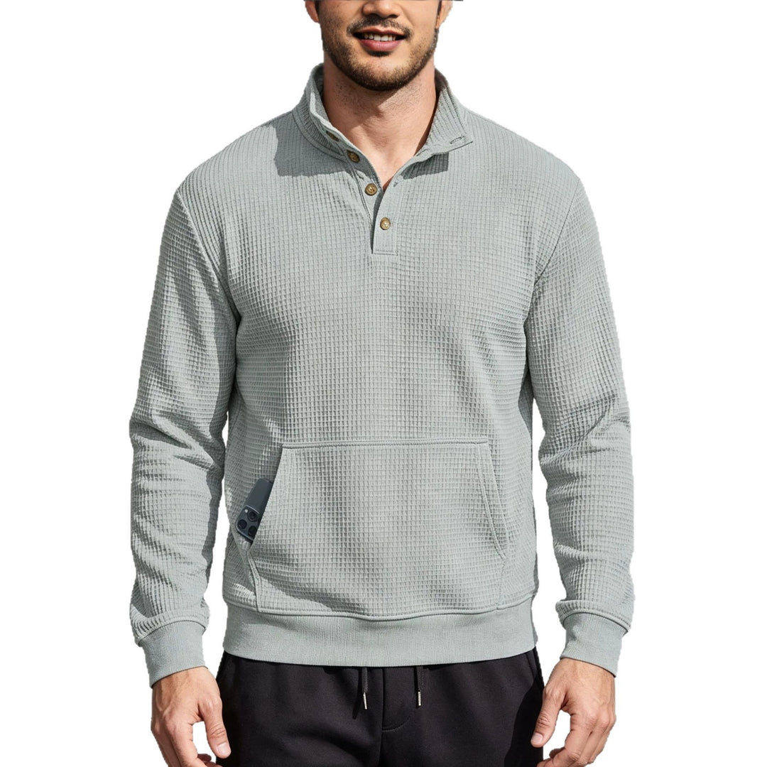 Herren Modischer Sportpullover mit Knopfleiste