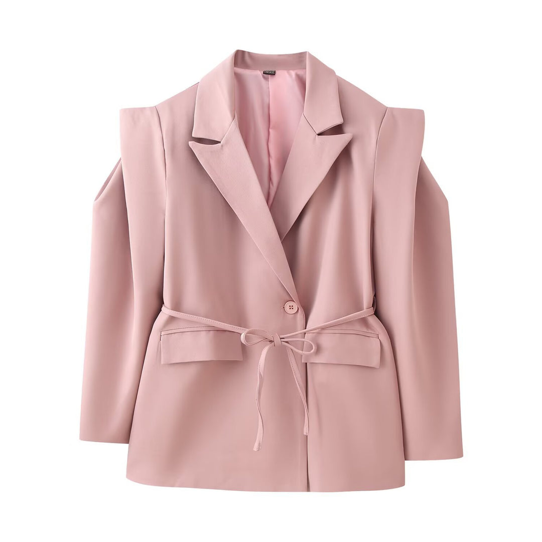 Damen 1100+ taillierter Blazer mit Tunnelzug, schmaler Kordel und Pattentaschen Drune