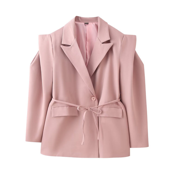 Damen 1100+ taillierter Blazer mit Tunnelzug, schmaler Kordel und Pattentaschen Drune