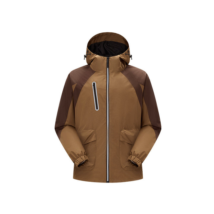 Herren zweilagige technische Regenjacke mit verstellbarer Kapuze und verschweißten Nähten Drune