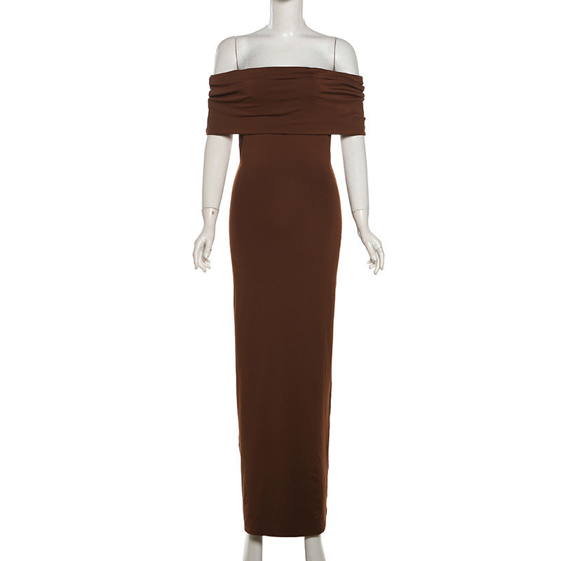 Damen Off-Shoulder Maxikleid Drune