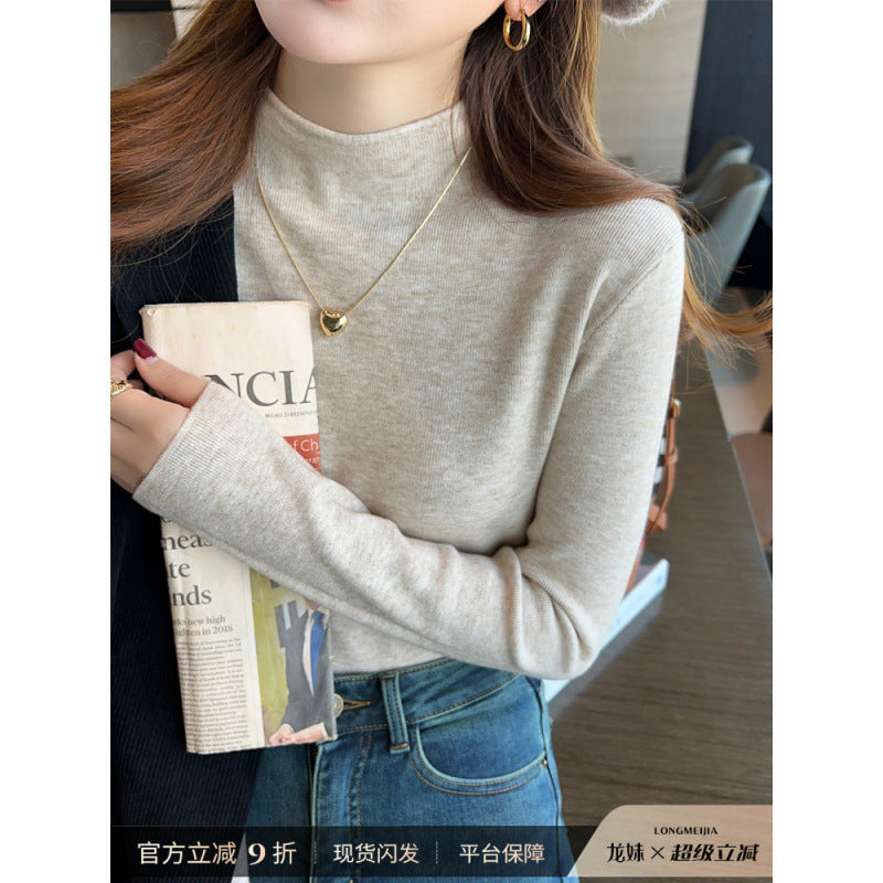 Damen Strickpullover mit Stehkragen und weichem Material Drune