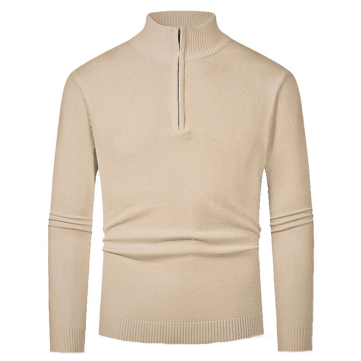 Herren eleganter Rollkragenpullover mit durchgehendem Reißverschluss Drune