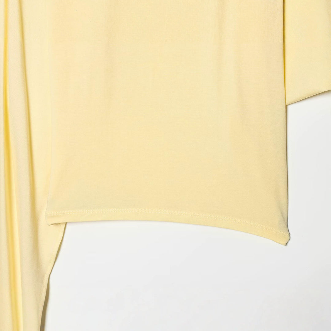 Damen Asymmetrisches Drapiertes Cape-Top mit Rollkragen und One-Shoulder-Ärmel Drune