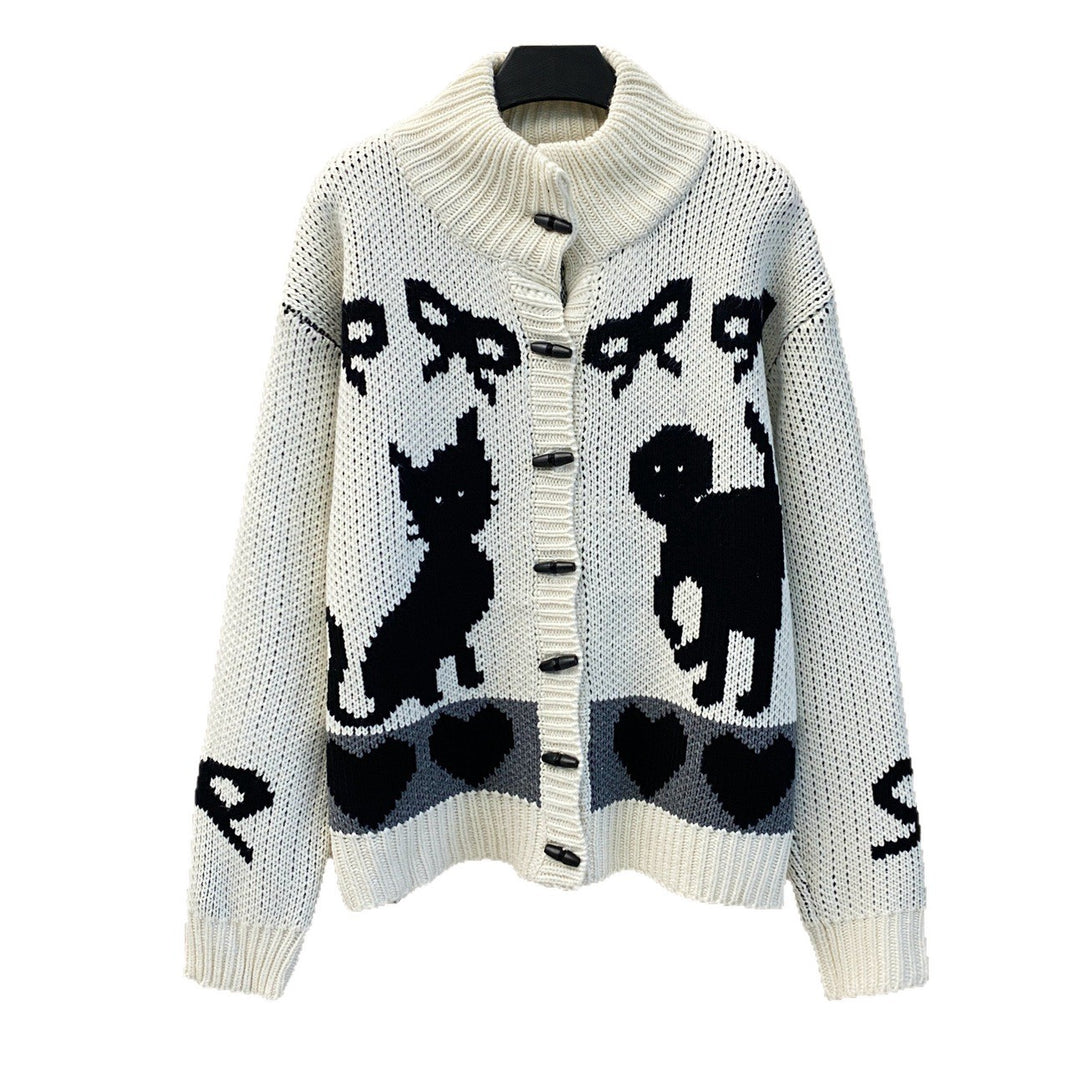 Damen Strickjacke mit tierischem Muster Drune