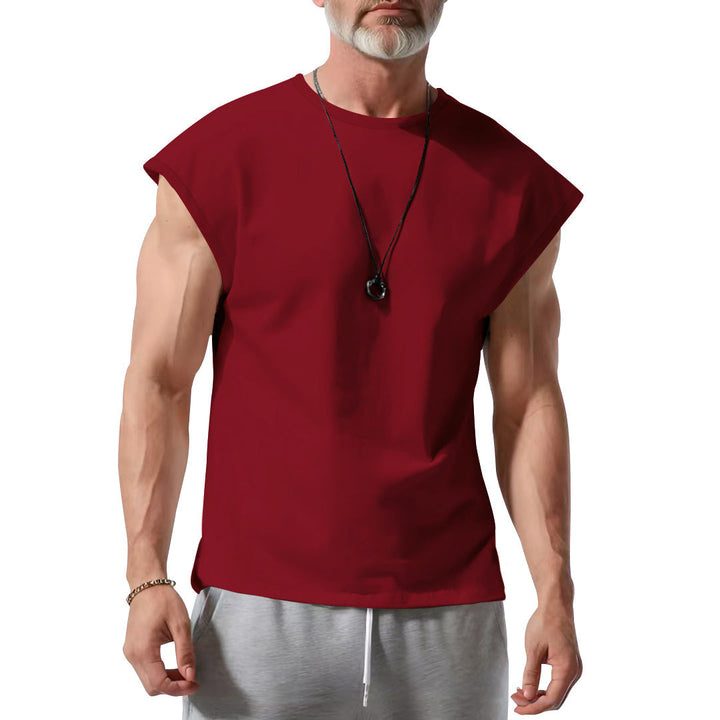 Herren schickes ärmelloses T-Shirt aus atmungsaktivem Baumwollmix Drune