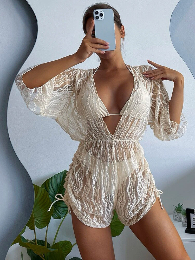 Damen Strand-Overall mit floralem Muster Drune