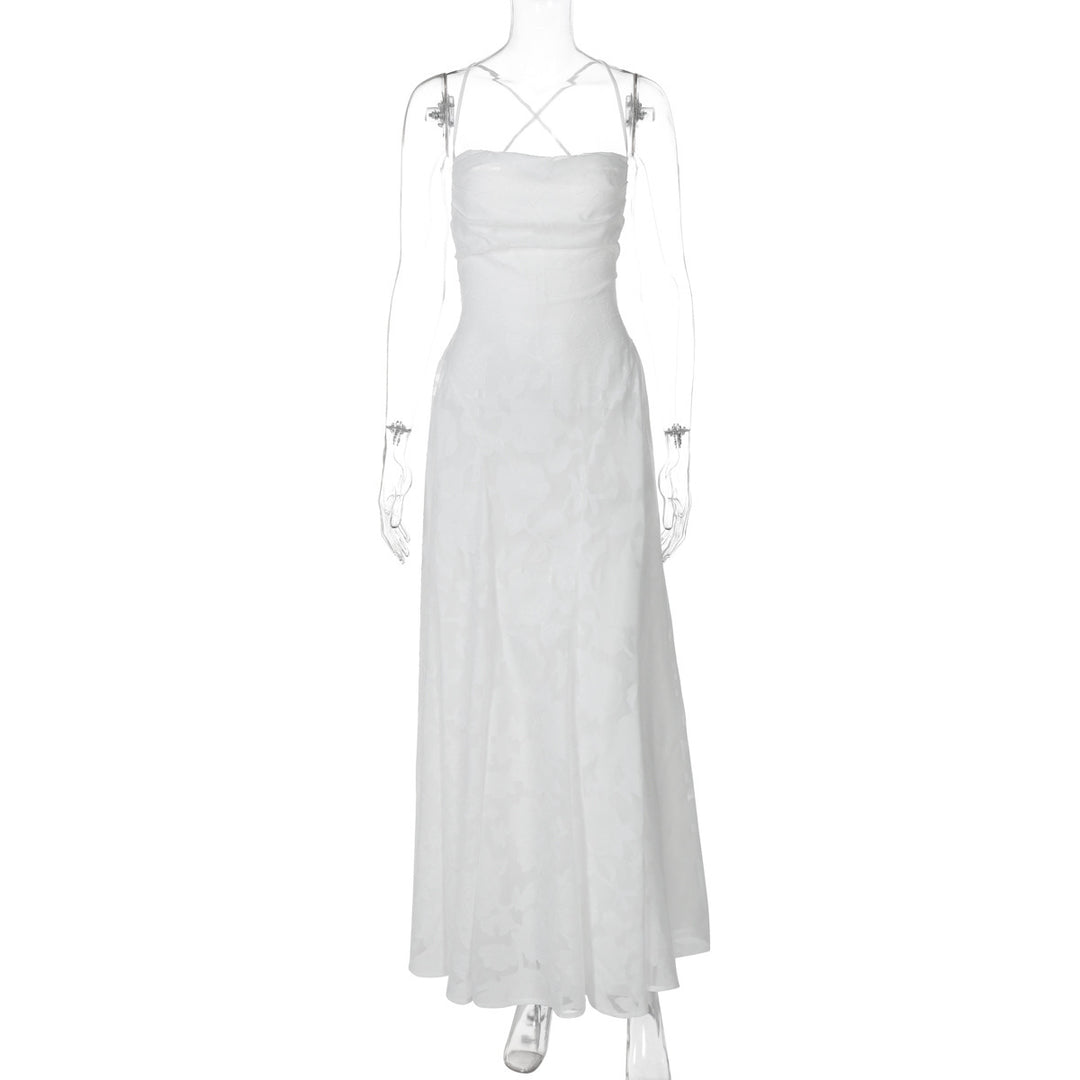 Damen Elegantes Abendkleid mit feinen Blumenmustern und raffinierten Details Drune