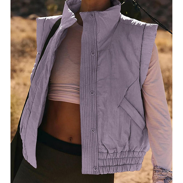 Damen Weste mit Steppdetails und hoher Kragenlinie Drune