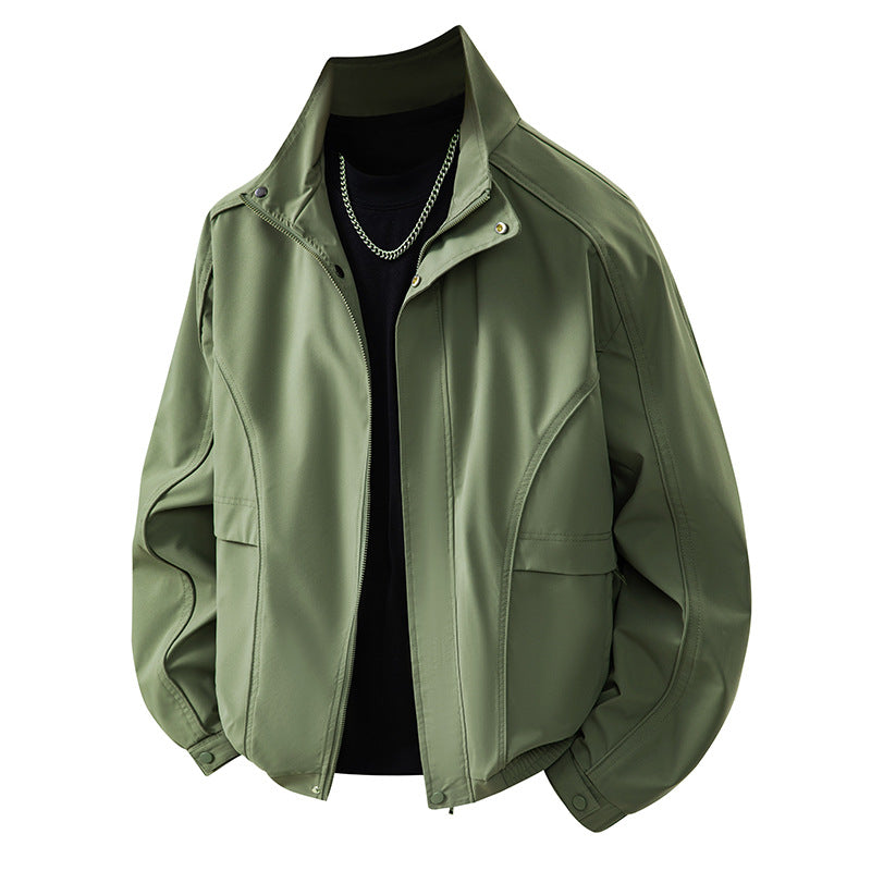 Herren leichter Übergangsblouson mit ergonomischen Schnittlinien, Stehkragen und verdecktem Reißverschluss Drune