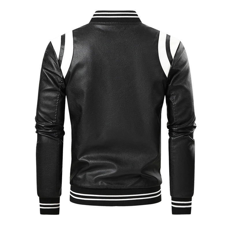 Herren Sportliche Lederjacke Drune
