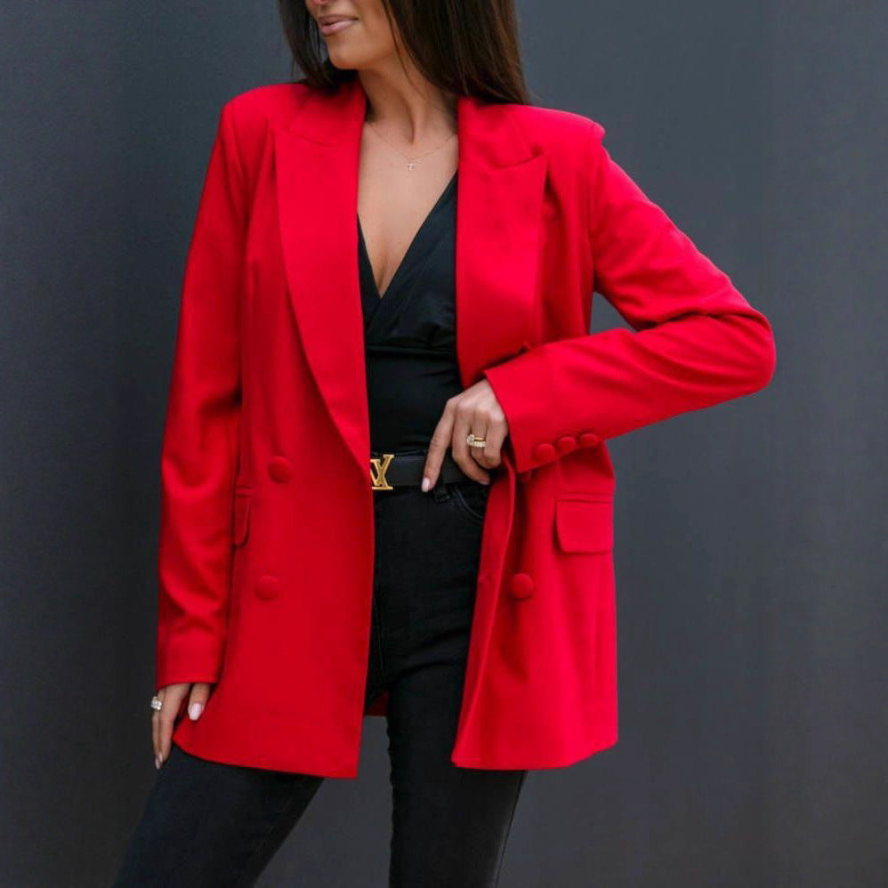 Damen modischer Blazer mit doppelter Knopfleiste und raffiniertem Schnitt Drune