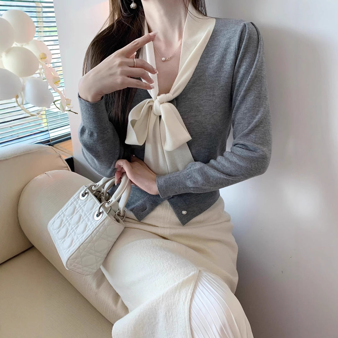 Damen Elegante und stilvolle Bluse mit Schleifendetail Drune
