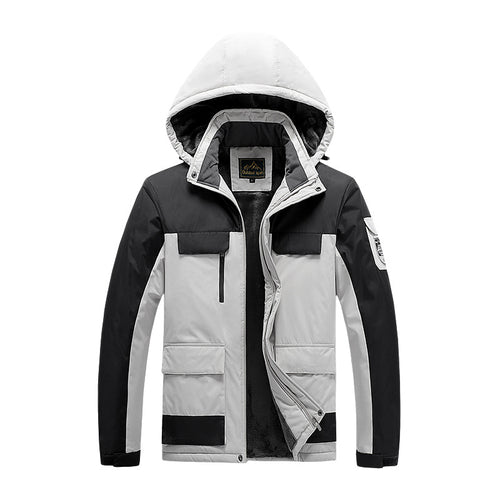 Herren technische Winter-Expeditionsjacke mit verdecktem Zweiwege-Reißverschluss, wasserabweisender Membran und multifunktionalen Taschen Drune