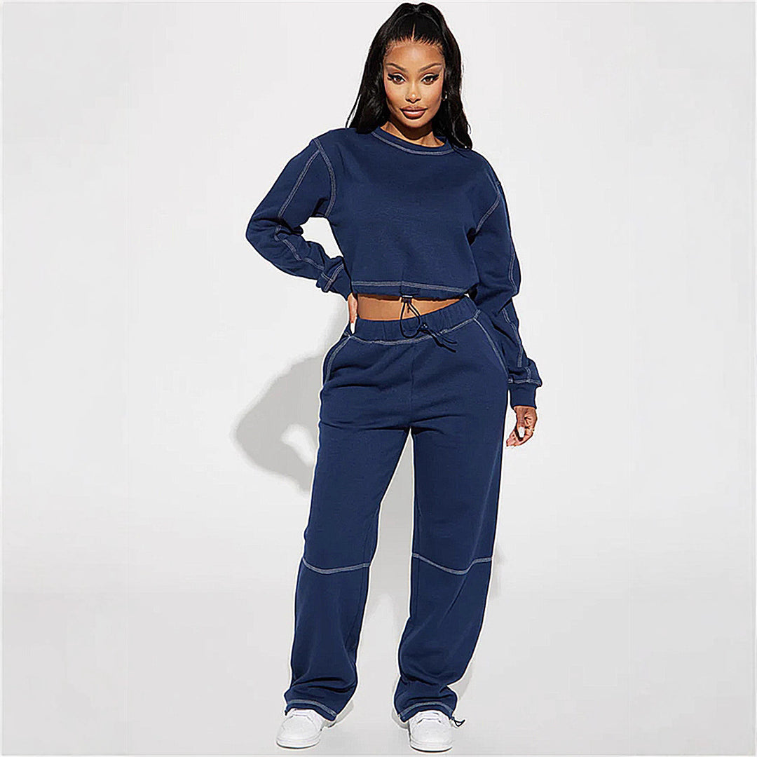 Damen cropped Sweatshirt mit Reißverschluss Drune