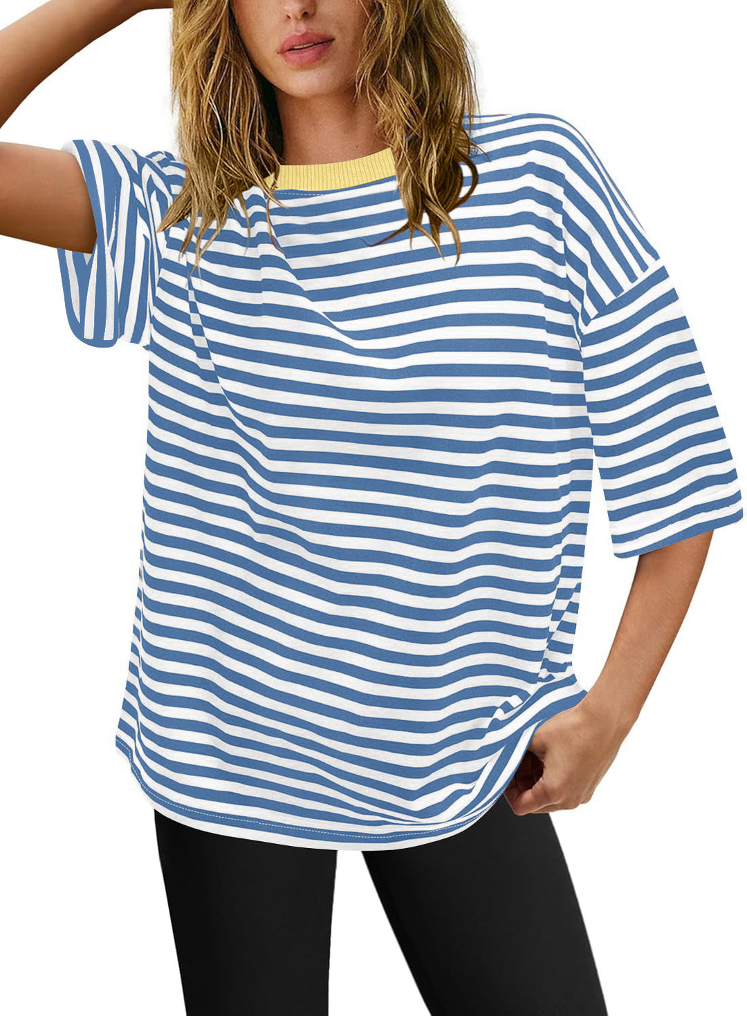 Damen Übergrößen T-Shirt mit Streifenmuster Drune