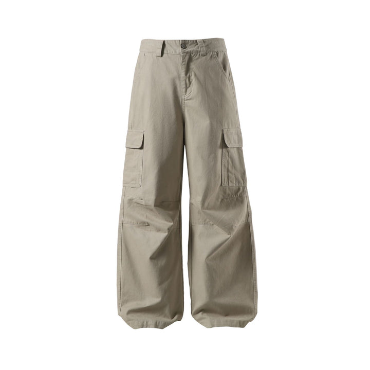 Damen Weite Cargo-Culotte mit hoher Taille, tiefem Schritt und funktionalen Pattentaschen Drune