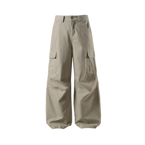 Damen Weite Cargo-Culotte mit hoher Taille, tiefem Schritt und funktionalen Pattentaschen Drune