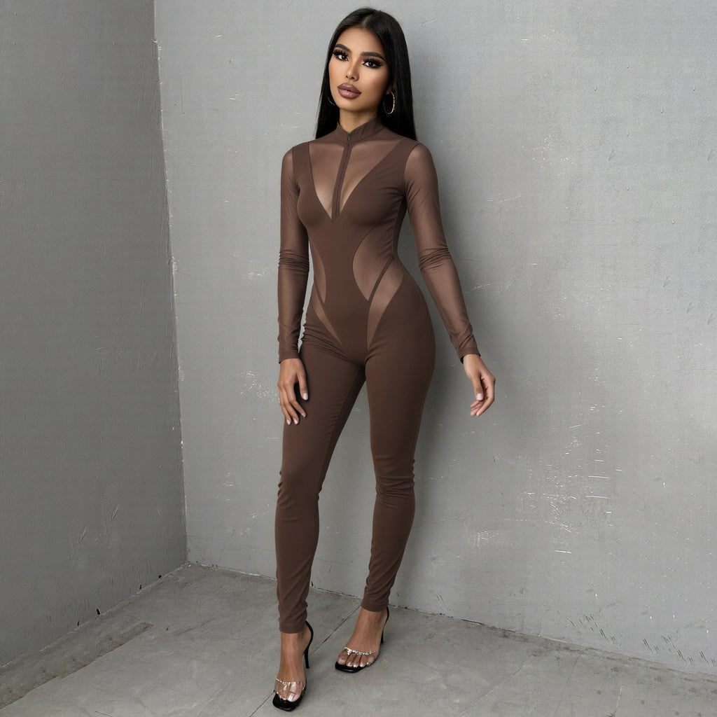 Damen Body mit transparenter Einsätzen und figurbetontem Schnitt Drune