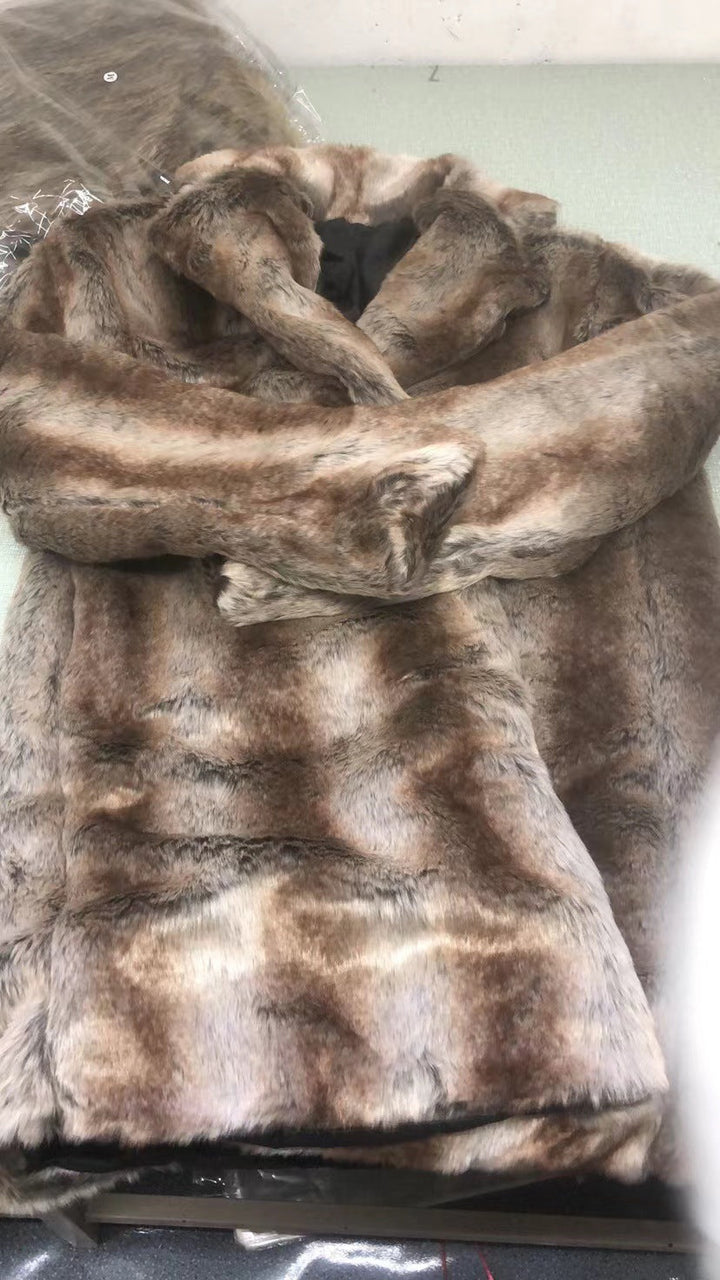 Herren Eleganter Kunstfell-Mantel Drune
