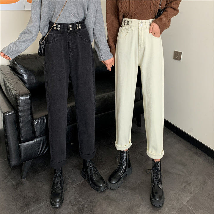 Damen Hochtaillierte Chinohose mit seitlichen Taschen Drune