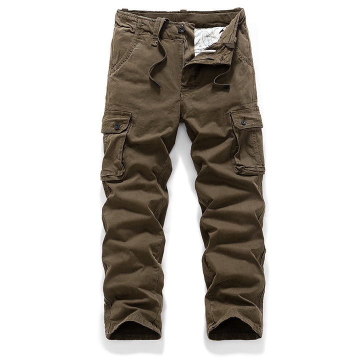 Herren Robust-Canvas Cargohhose mit Tunnelzugbund, Knieabnähern und Mehrfach-Klappentaschen Drune